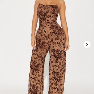 Floral Brown Jumpsuit